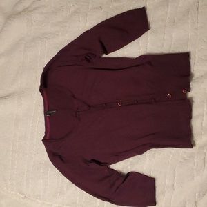 Maurices women's small wine/deep purple/red cardigan, 3/4 sleeves